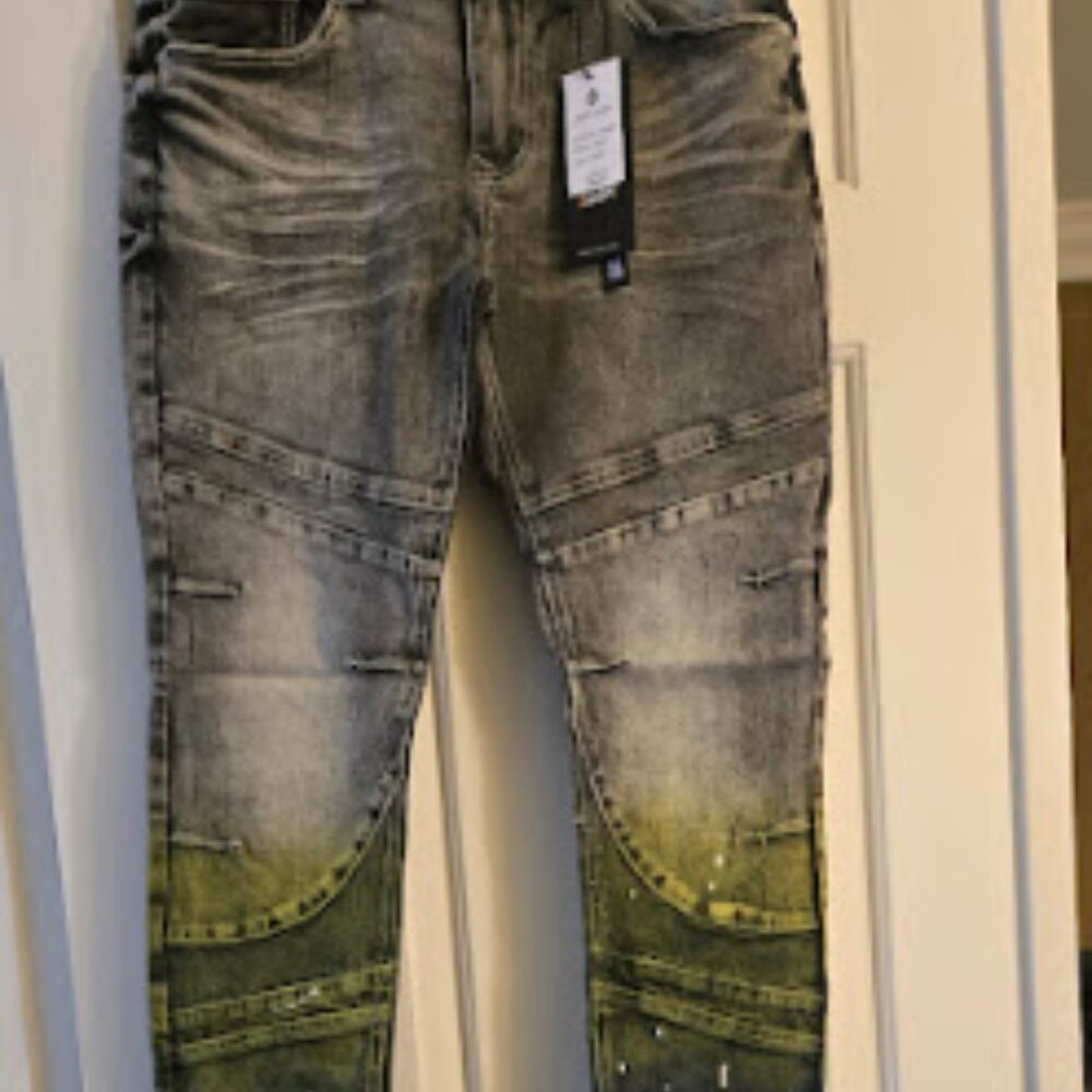 CREATE 2MRW DENIM PANTS WITH PAINT SPLATTER